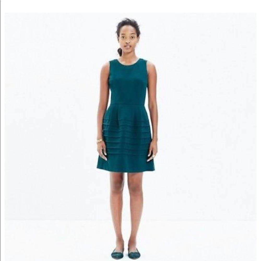 Madewell Midnight Spruce Fit and Flare Dress